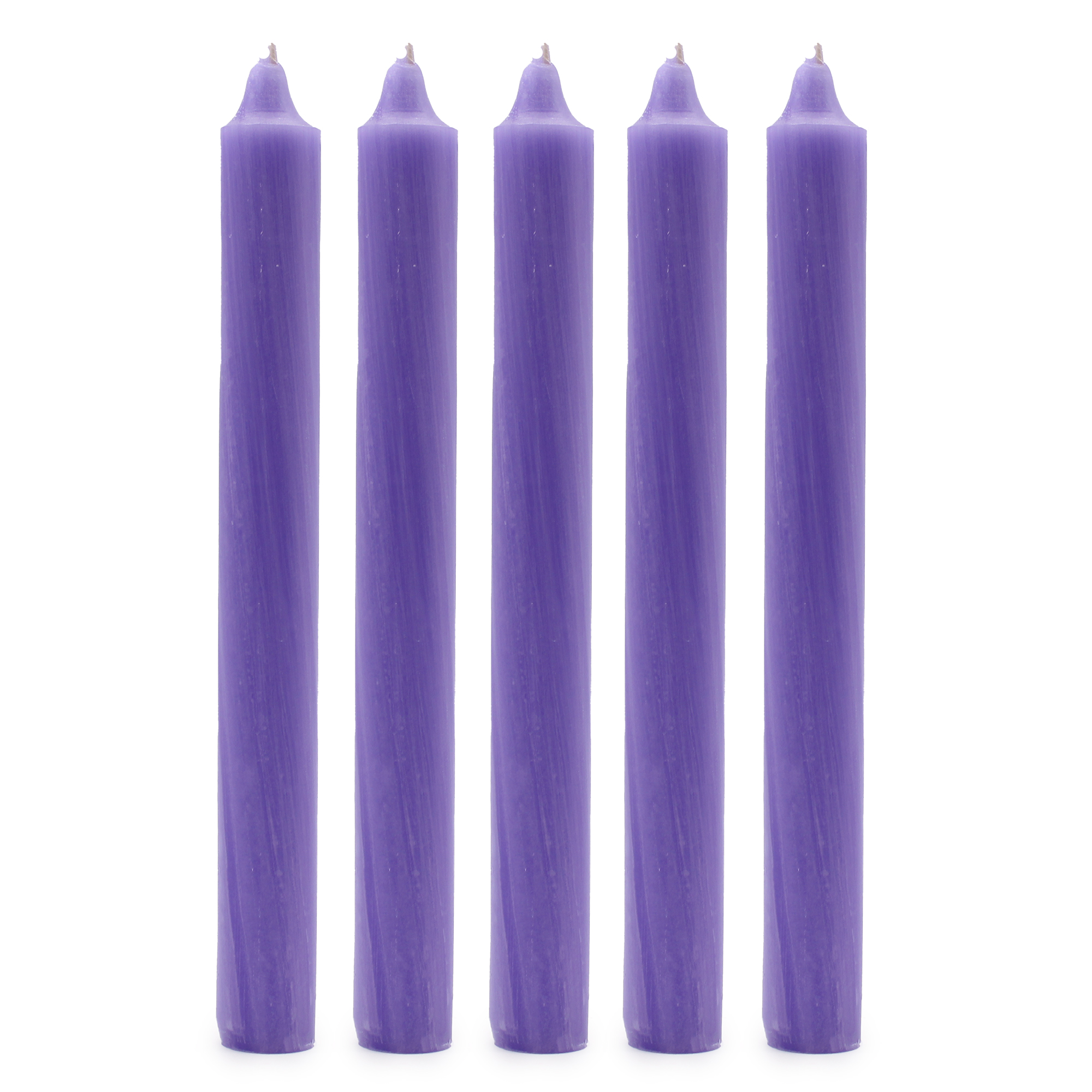 Solid Colour Dinner Candles - Rustic Lilac - Pack of 5