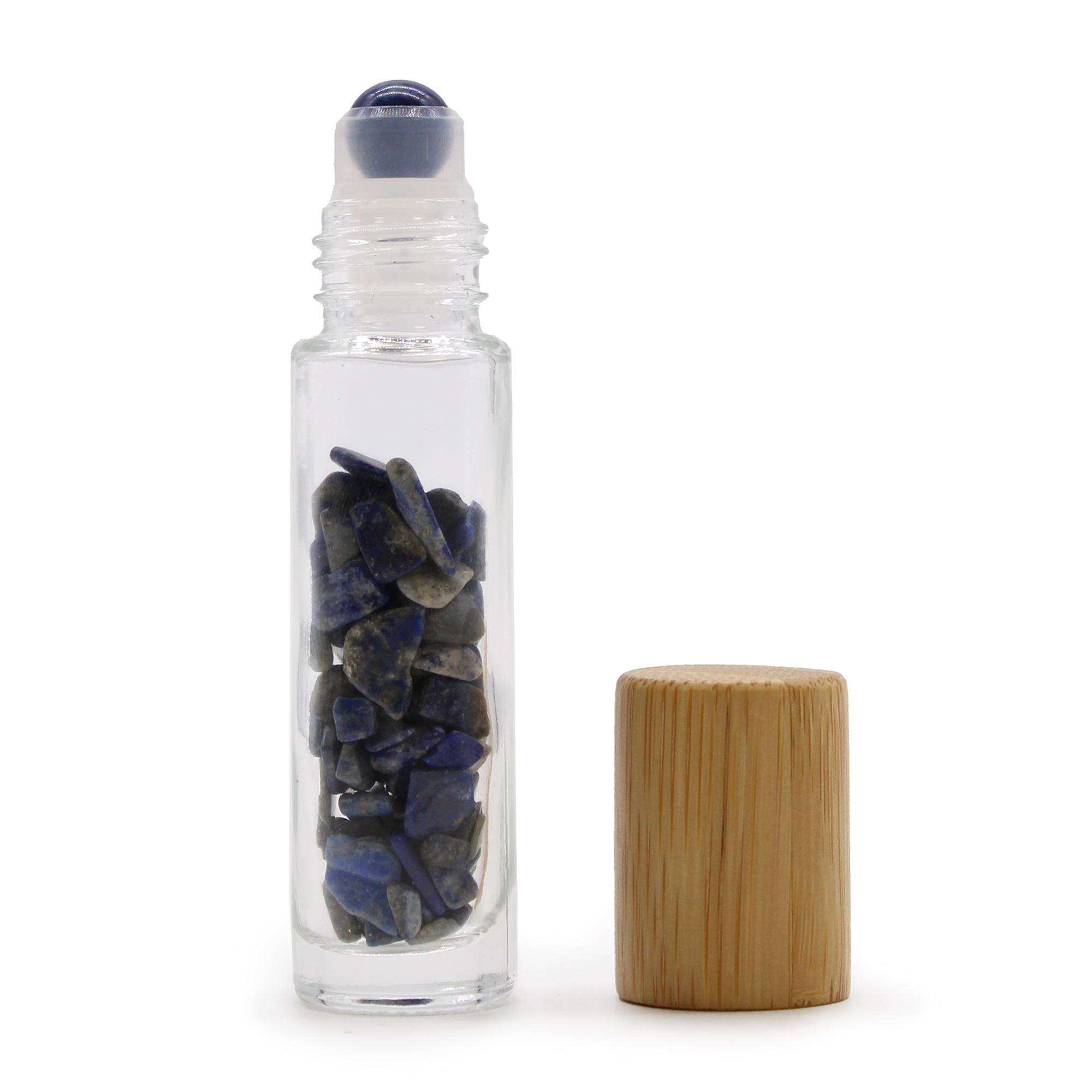 Gemstone Essential Oil Roller Bottle - Sodalite  - Wooden Cap