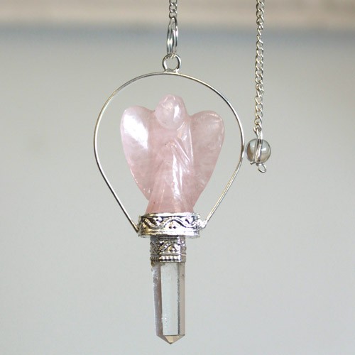 Angel Pendulum with Ring- Rose Quartz